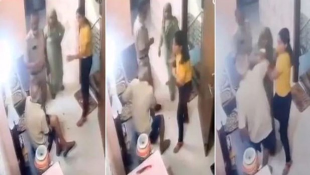 Delhi Police: महिला सब इंस्पेक्टर ने बुजुर्ग ससुर को बेरहमी से पीटा, video वायरल